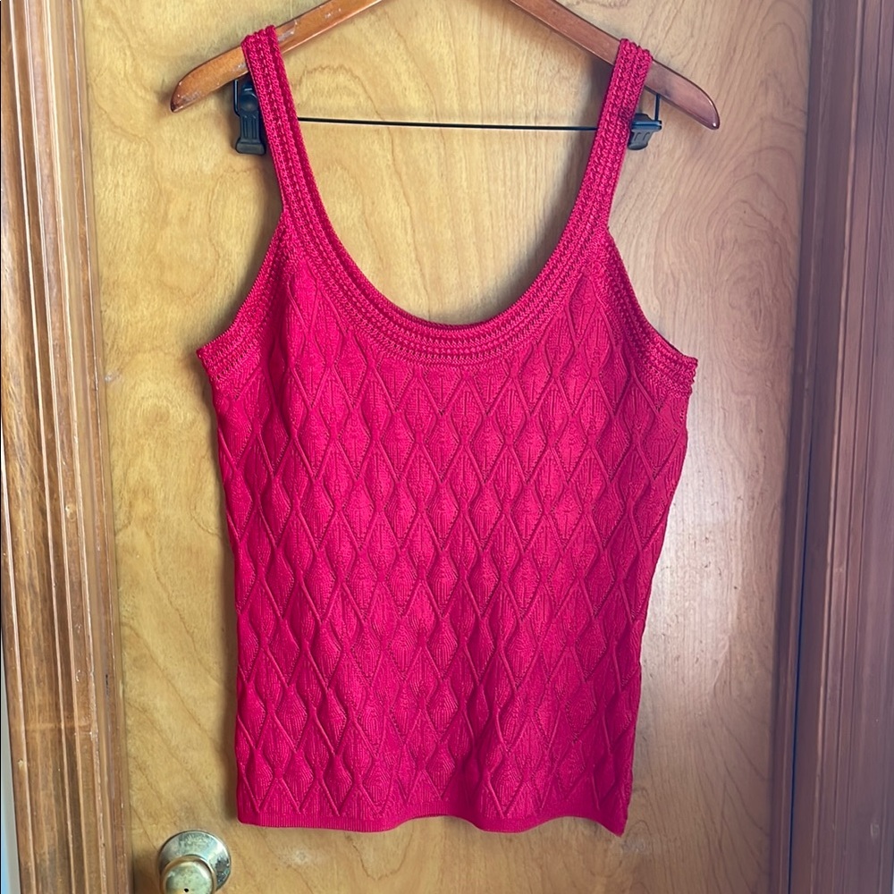 White House Black Market Fitted Red Tank Top